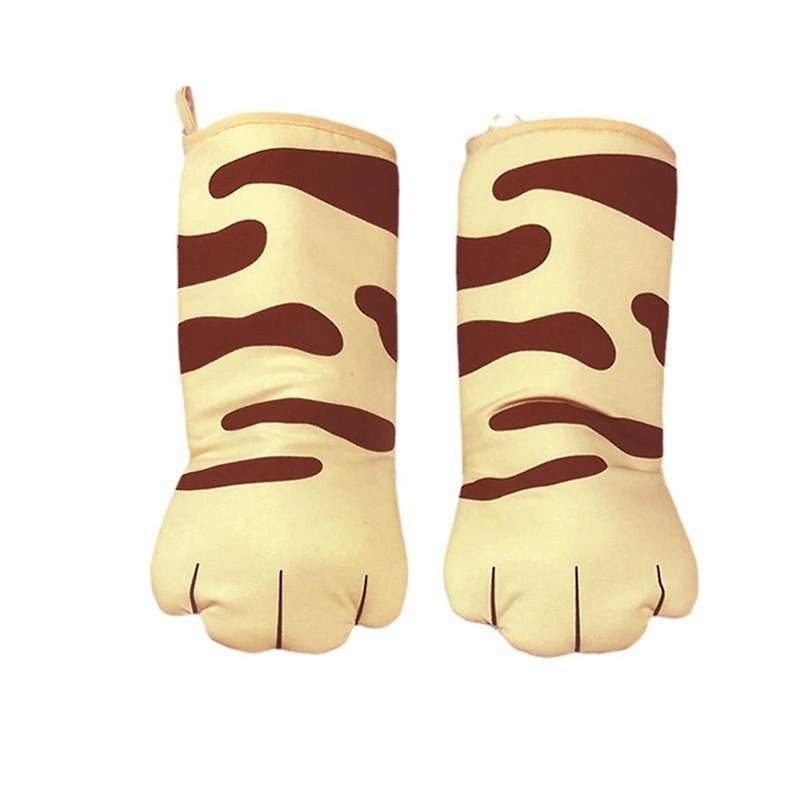 B-Cotton Cute Cat Oven Gloves Cat Claw Baking Heat Insulation Microwave Anti-Scald Gloves