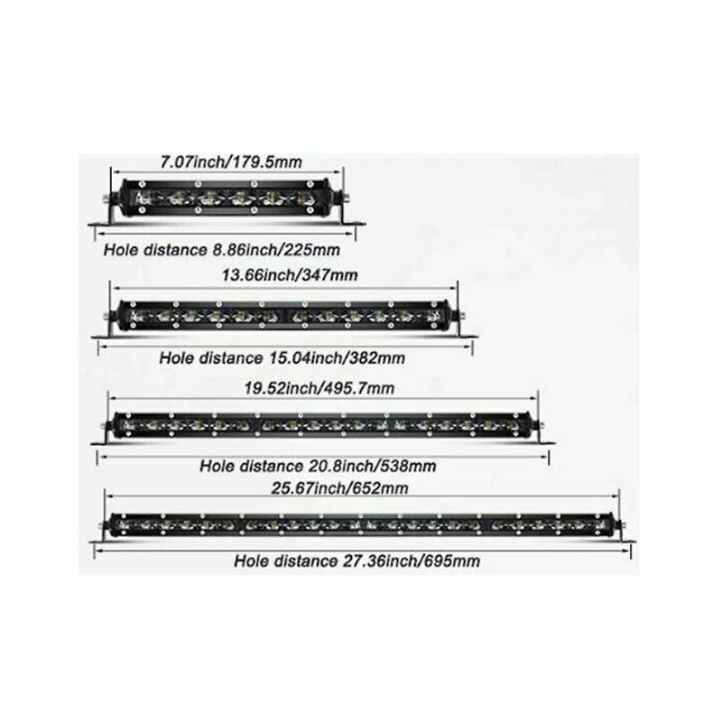 Beach 54w 20inch 18led Long Bar Light for Off-road Beach Single Row Center Grid Spot Light