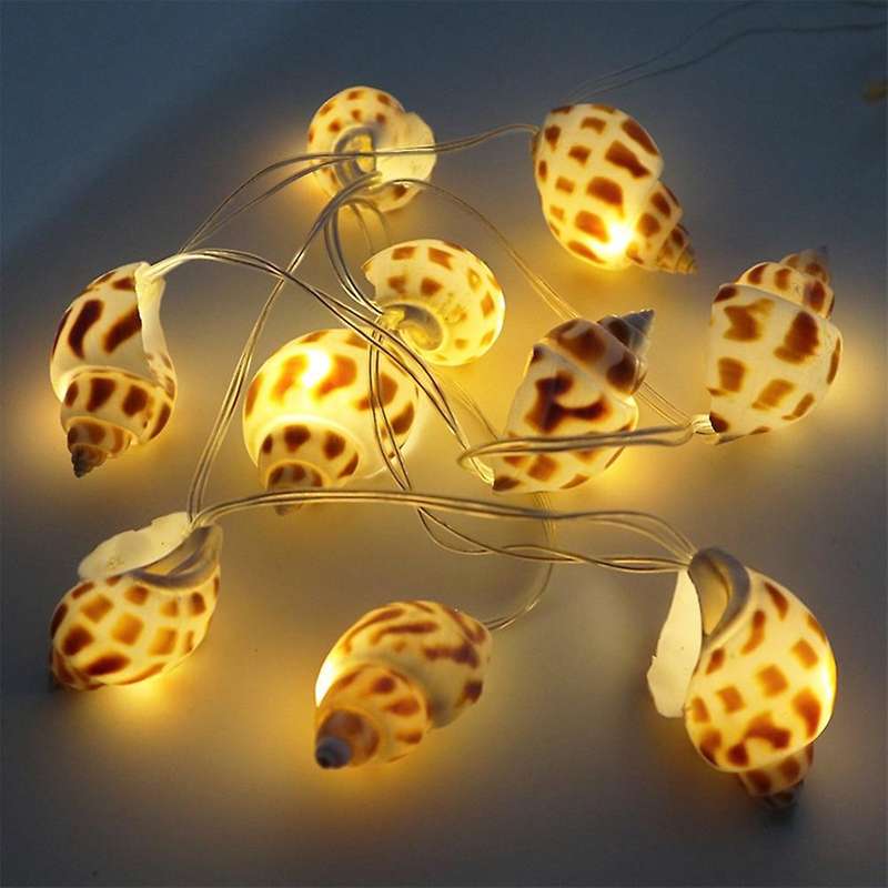 Beach Themed String Lights, LED Shells and Conches, Decorative Lights, Holiday Lights and Atmosphere