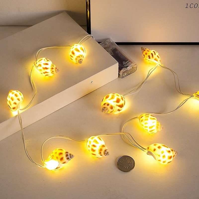 Beach Themed String Lights, LED Shells and Conches, Decorative Lights, Holiday Lights and Atmosphere