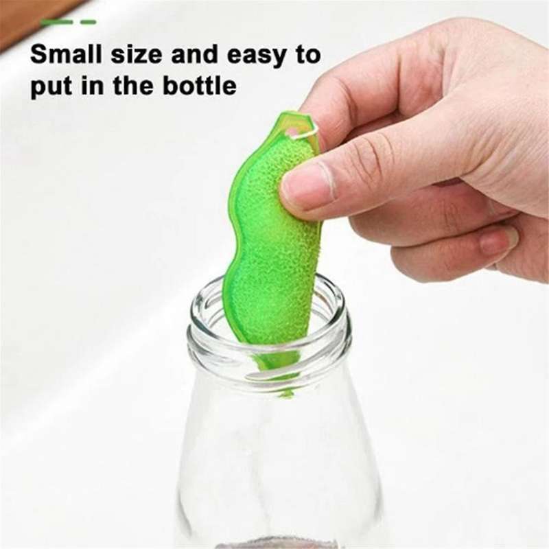 Beans Bottle Cleaning Sponge Kitchen Cup Clean Brush Reuseable Bottle Cleaning Sponge Glass Bottle C