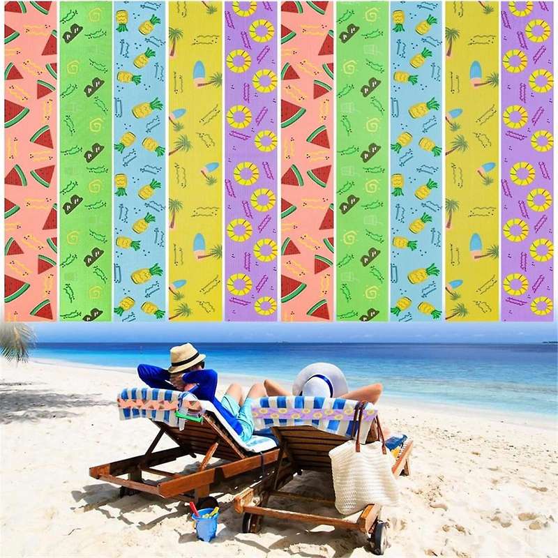 Beach Towel Bands, 10 Pack Towel Bands for Beach Cruise Chair Towel Clips 12 X 2 in for Holding Beac
