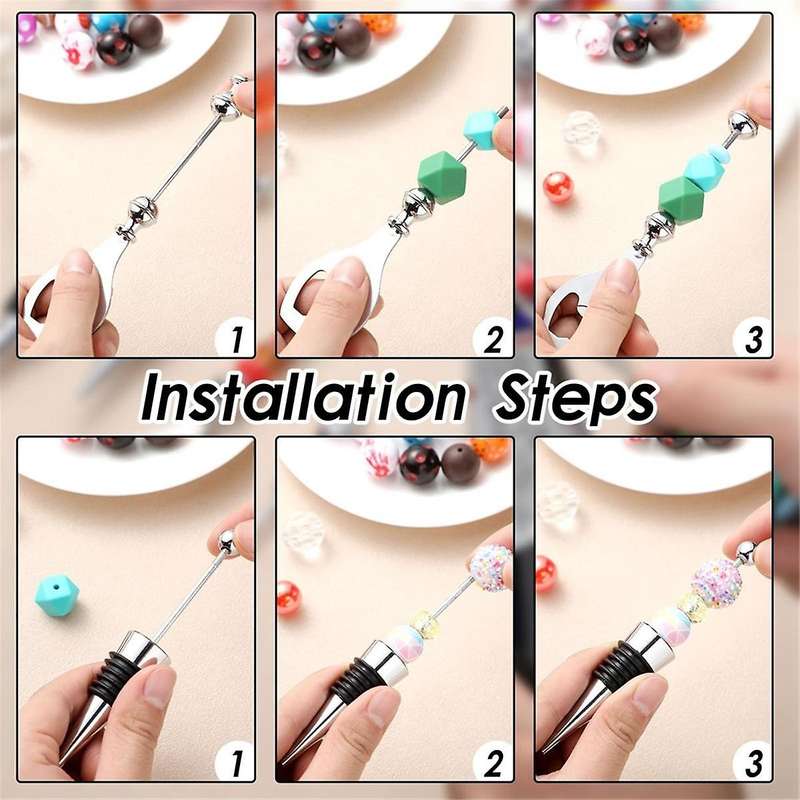 Beadable Wine Stoppers Beadable Beer Opener Set 10 Decorative Beaded Wine Bottle Stopper 10 Alloy Re