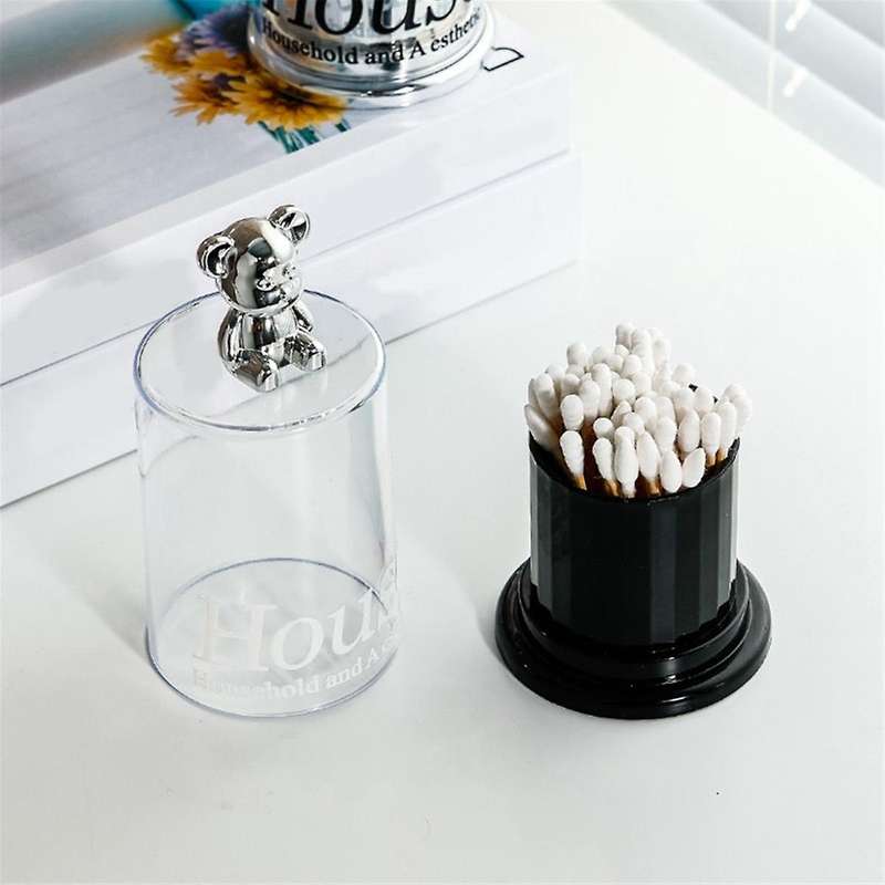 Bear Toothpick Box Cotton Swab Storage Box Toothpick Holder Container Toothpick Dispenser Kitchen St