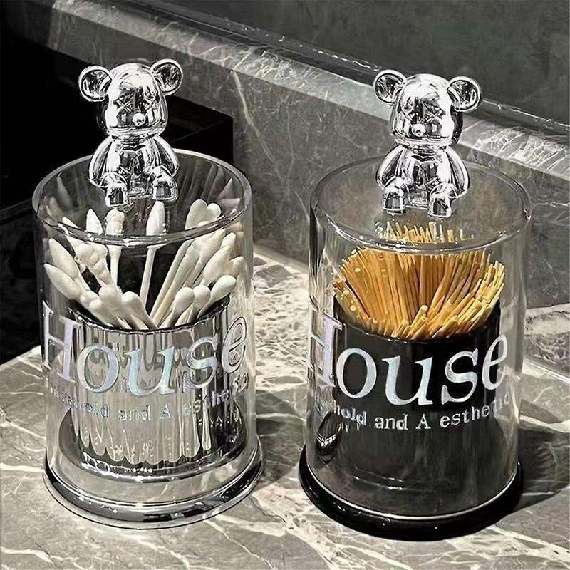 Bear Toothpick Box Cotton Swab Storage Box Toothpick Holder Container Toothpick Dispenser Kitchen St