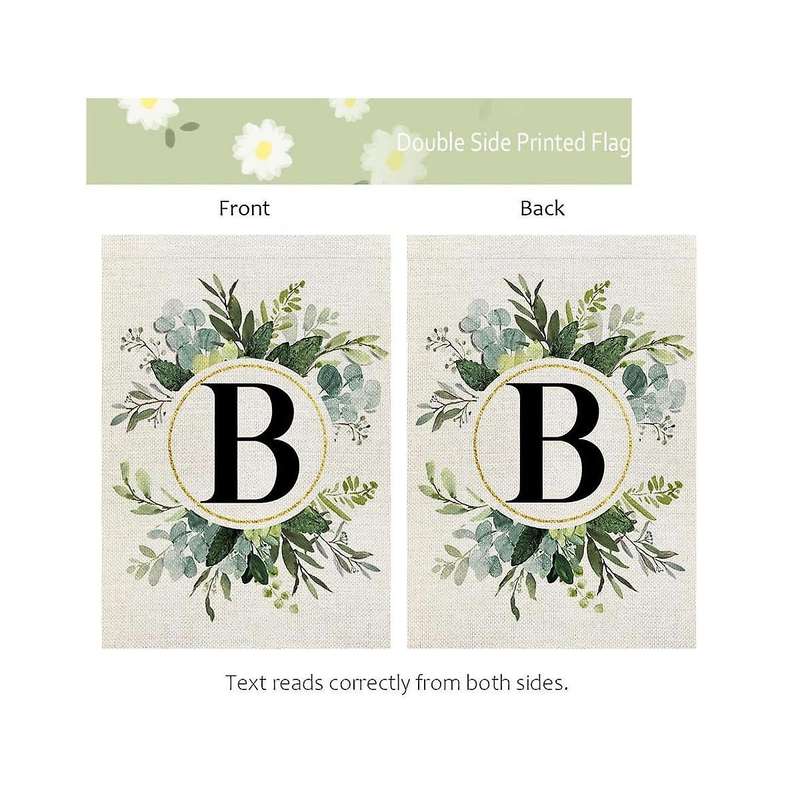 Beauty B Garden Flag Floral 12x18 Inch Double Sided for Outside Small Burlap Family Last Name 3pcs