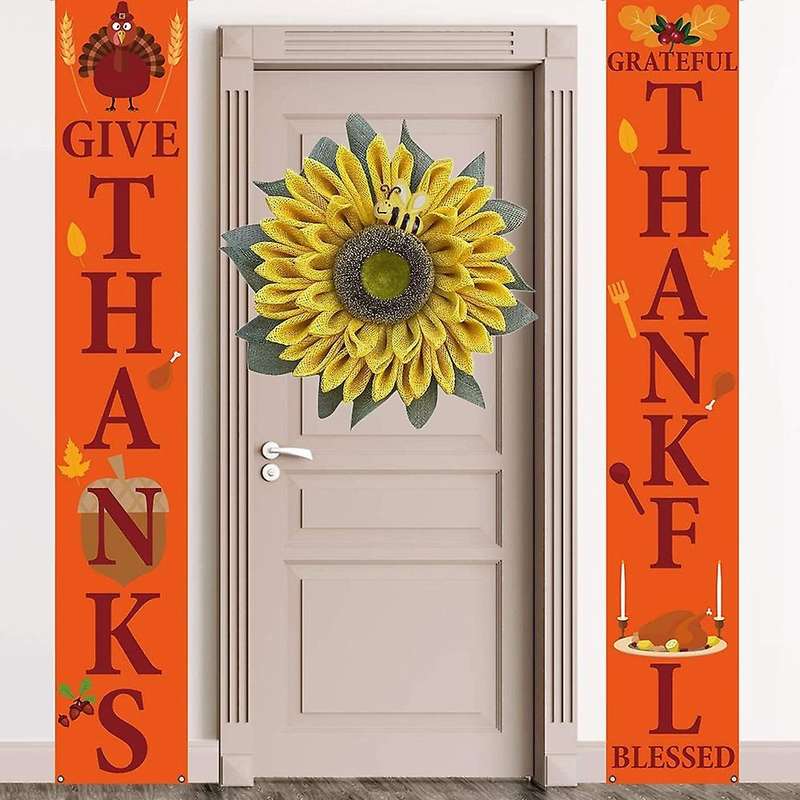 Bee Sunflower Wreath Artificial Wreath Welcome Brand Garden Decoration Simulation Wreath Autumn Harv