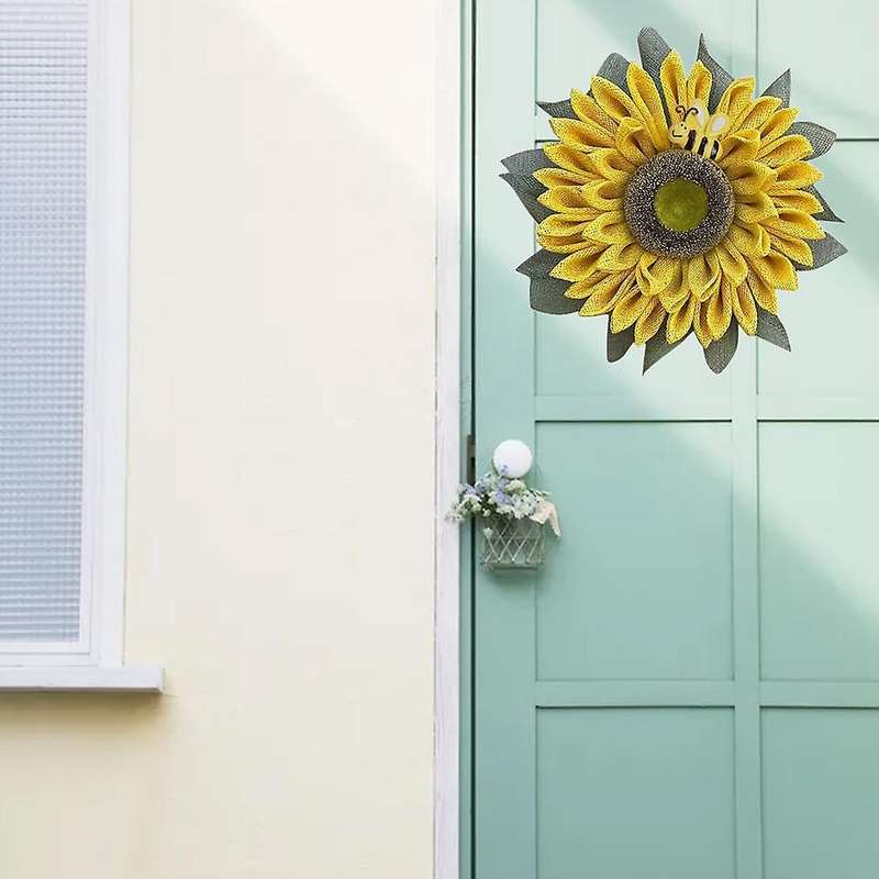 Bee Sunflower Wreath Artificial Wreath Welcome Brand Garden Decoration Simulation Wreath Autumn Harv