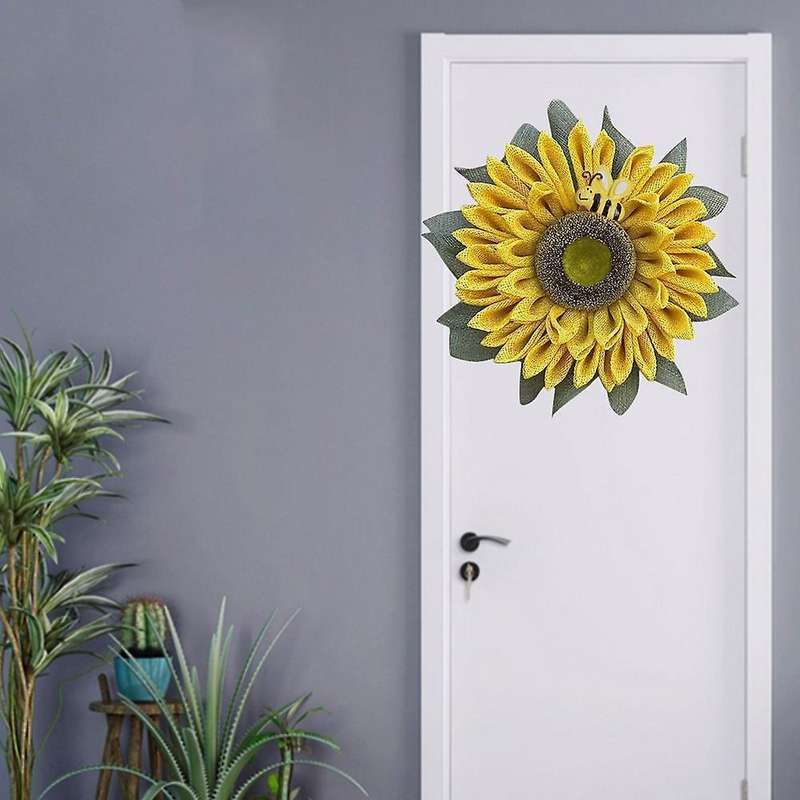 Bee Sunflower Wreath Artificial Wreath Welcome Brand Garden Decoration Simulation Wreath Autumn Harv