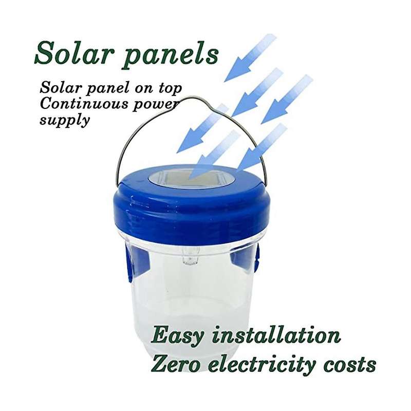Bee Trap Catcher, Wasp Traps for Wasps, Bee Traps, Reusable Solar Powered Hanging for Outdoor 4 Pac