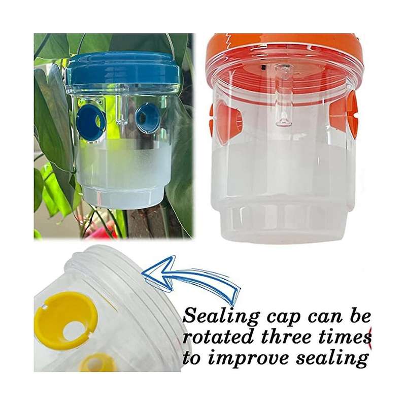 Bee Trap Catcher, Wasp Traps for Wasps, Bee Traps, Reusable Solar Powered Hanging for Outdoor 4 Pac