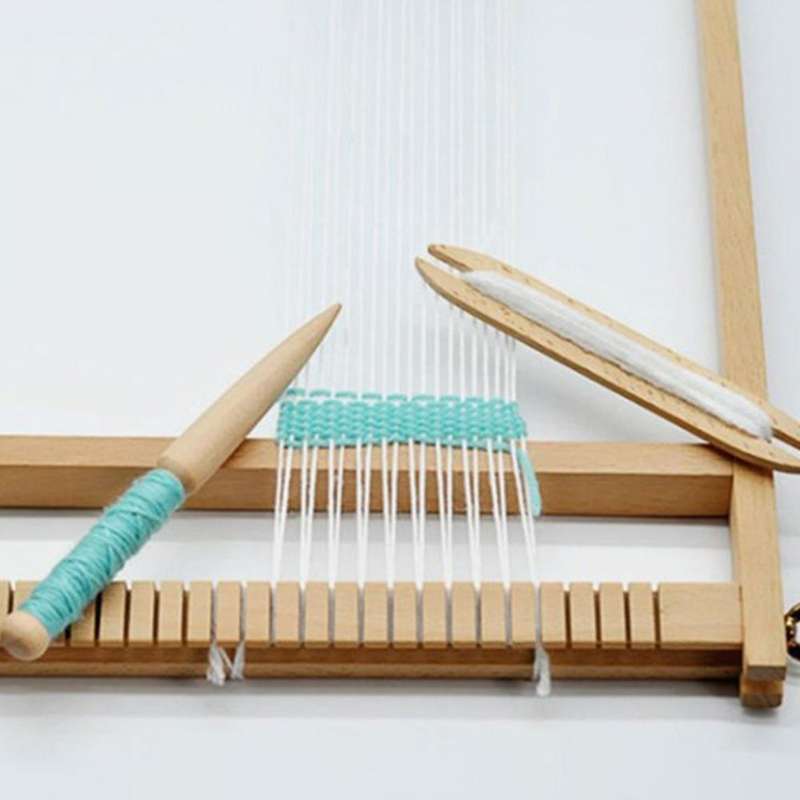 Beech Wood Weaving Loom Knitting Tool Sweater Scarf Tapestry Coil Stick DIY Crafts Making Tools