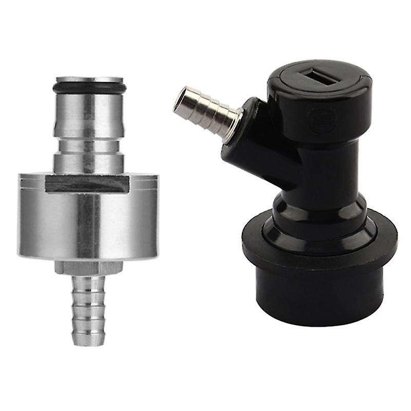 Beer Brewing Carbonation Cap with 5/16Inch Barb Ball Lock Disconnect Set,Fit Cola Beer Most of Drink