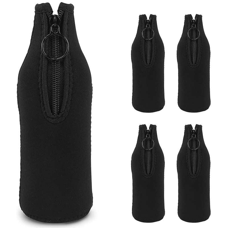 Beer Bottle Cooler Sleeves with Zipper for Party,beer Holder Collapsible Insulated Bottle Cover For