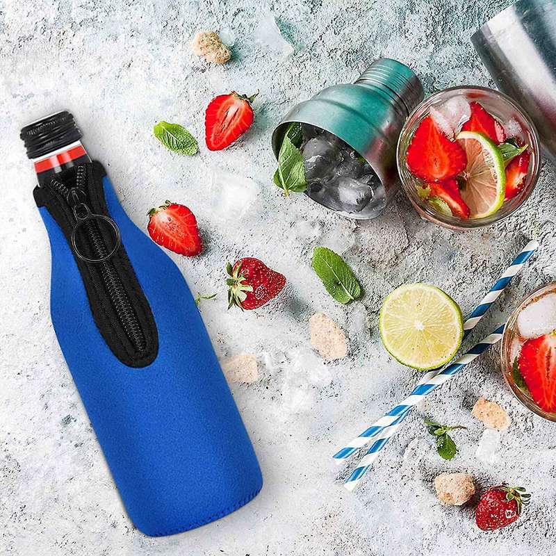 Beer Bottle Cooler Sleeves with Zipper for Party,Beer Holder Collapsible Insulated Bottle Cover for