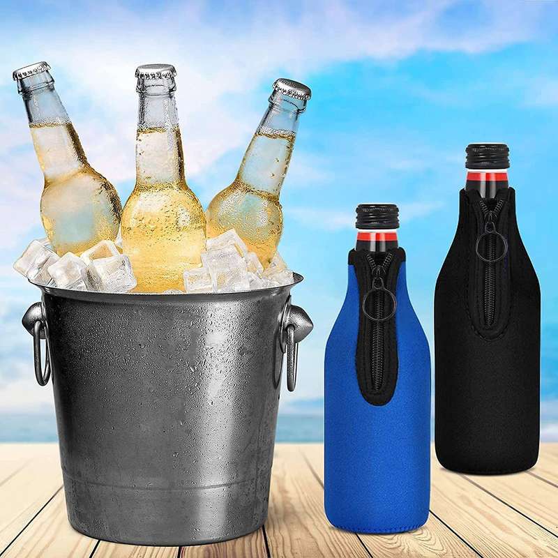 Beer Bottle Cooler Sleeves with Zipper for Party,Beer Holder Collapsible Insulated Bottle Cover for
