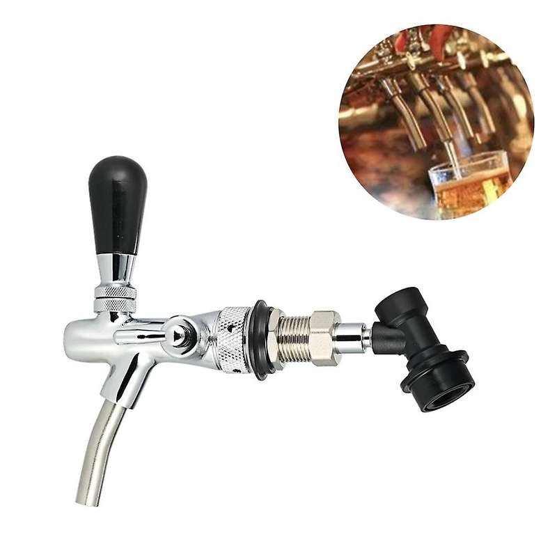 Beer Tap Adjustable Flows Chrome Draft Beer Tap G5/8 Shank Long Stem Home Brew Beer Taps with Ball L