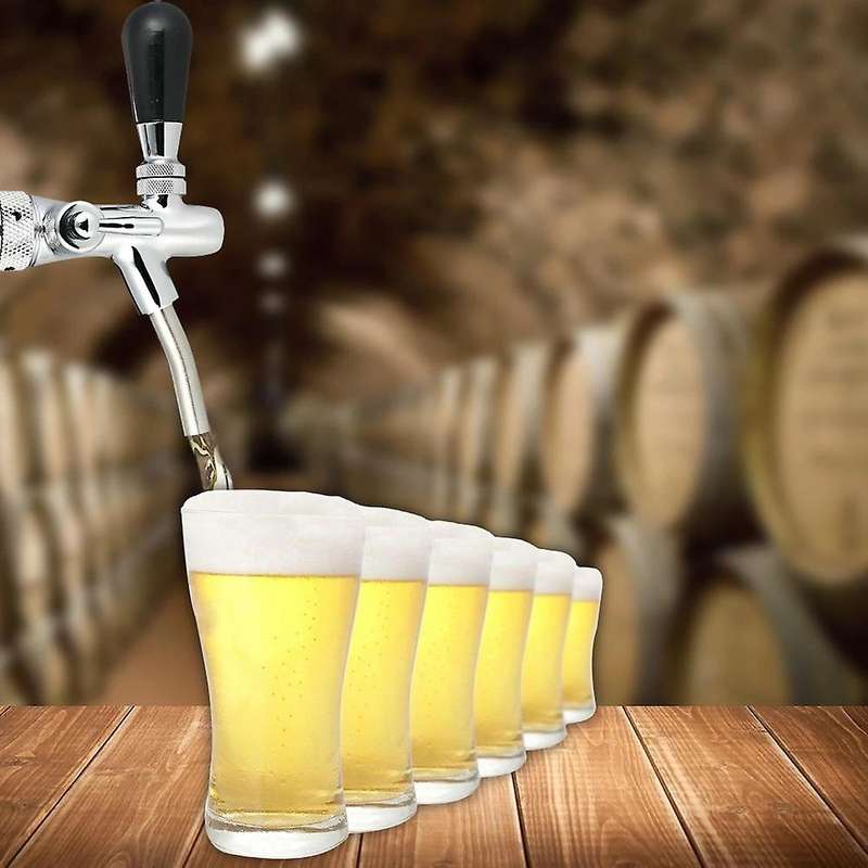 Beer Tap Adjustable Flows Chrome Draft Beer Tap G5/8 Shank Long Stem Home Brew Beer Taps with Ball L