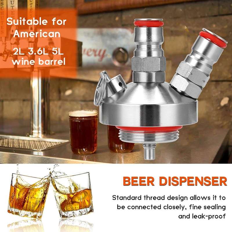Beer Stainless Steel Ball Lock Wine Tap Dispenser for 3.6L/5L/10L Homebrew Beer Tool
