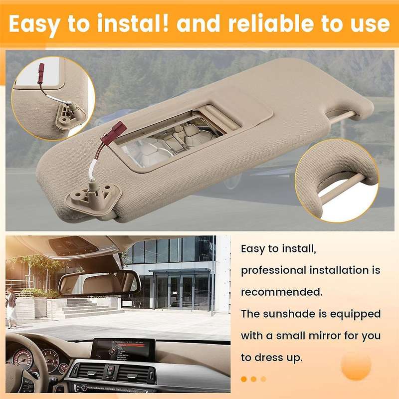 Beige Car Front Sun Visors for 3 SERIES E90 E91 X1 E84 Right 51167252010