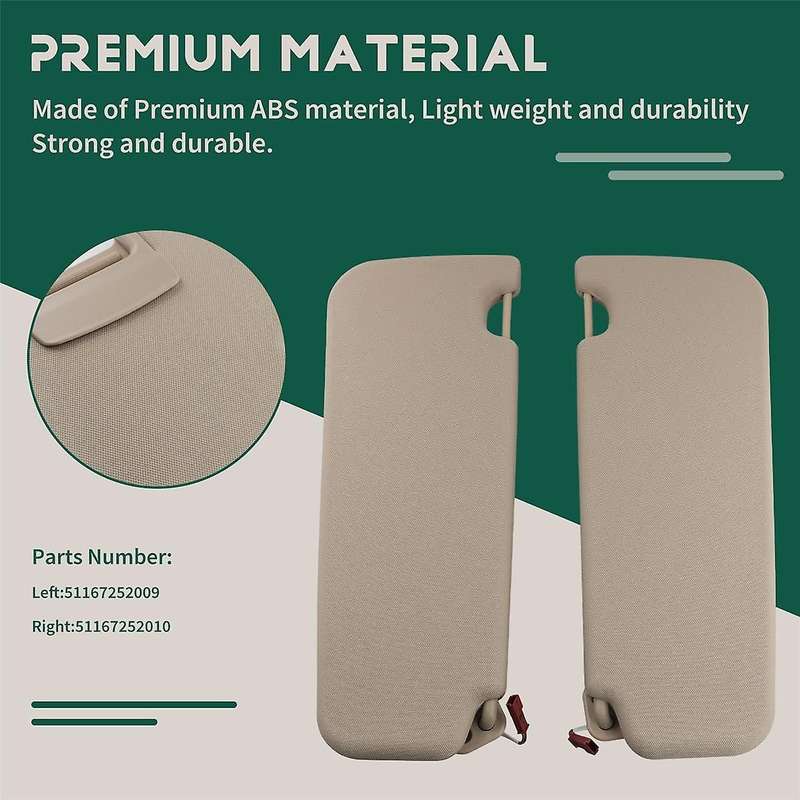 Beige Car Sun Visors for 3 SERIES E90 E91 X1 E84 51167252009 51167252010