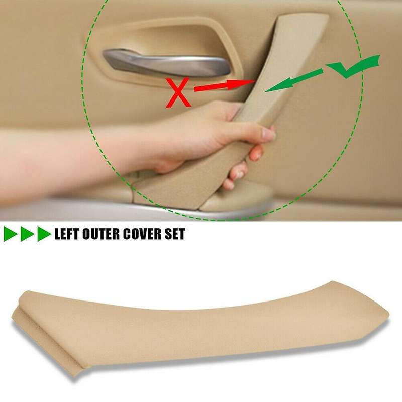 Beige for - E90 E91 3-Series Sedan 2006-2012 Left Inner Door Panel Handle Outer Trim Cover 514191503