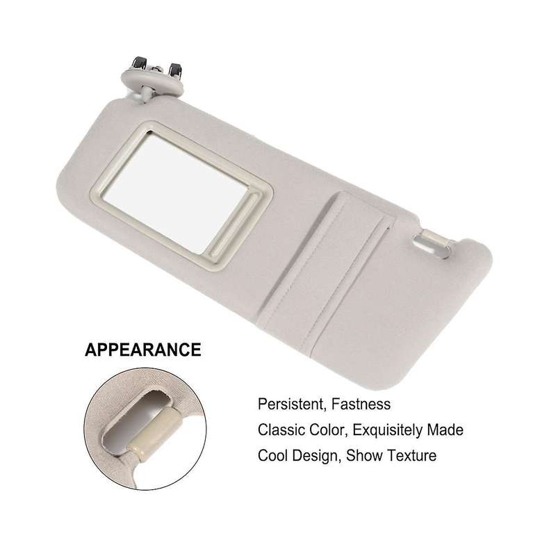 Beige Car Sun Visor Shade Pair Left & Right for 2007-2011 without Sunroof and Lights