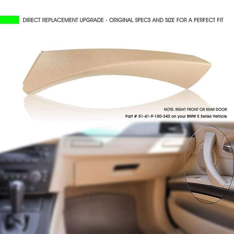 Beige for - E90 E91 3-Series Sedan 2006-2012 Right Inner Door Panel Handle Outer Trim Cover 51419150