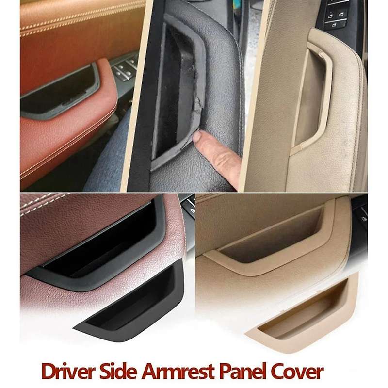 Beige Left Hand Drive Car Inner Door Handle with PU Leather Door Handle Assembly for X3 X4 F25 F26 2