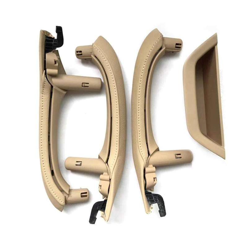 Beige Right Hand Drive Car Inner Door Handle with PU Leather Door Handle Assembly for X3 X4 F25 F26