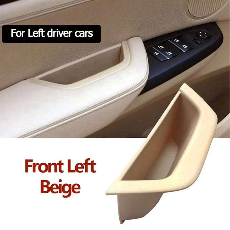 Beige Right Hand Drive Car Inner Door Handle with PU Leather Door Handle Assembly for X3 X4 F25 F26