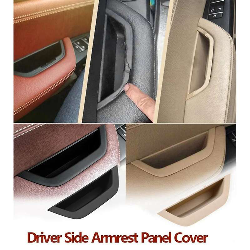 Beige Right Hand Drive Car Inner Door Handle with PU Leather Door Handle Assembly for X3 X4 F25 F26