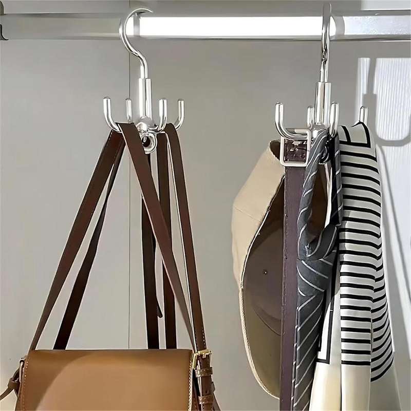 Belt Hanger Tie Rack, 4 Pack Closet Organizer, Storage Hook for Belt, Scarf, Hat,Handbag, Shoes,Bra,