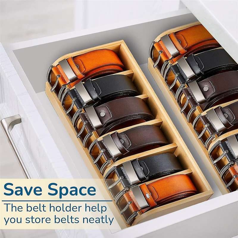 Belt Organizer,Compartment Belt Holder Belt Hanger Closet and Belt Organizer for Drawer,Belt Rack,Be