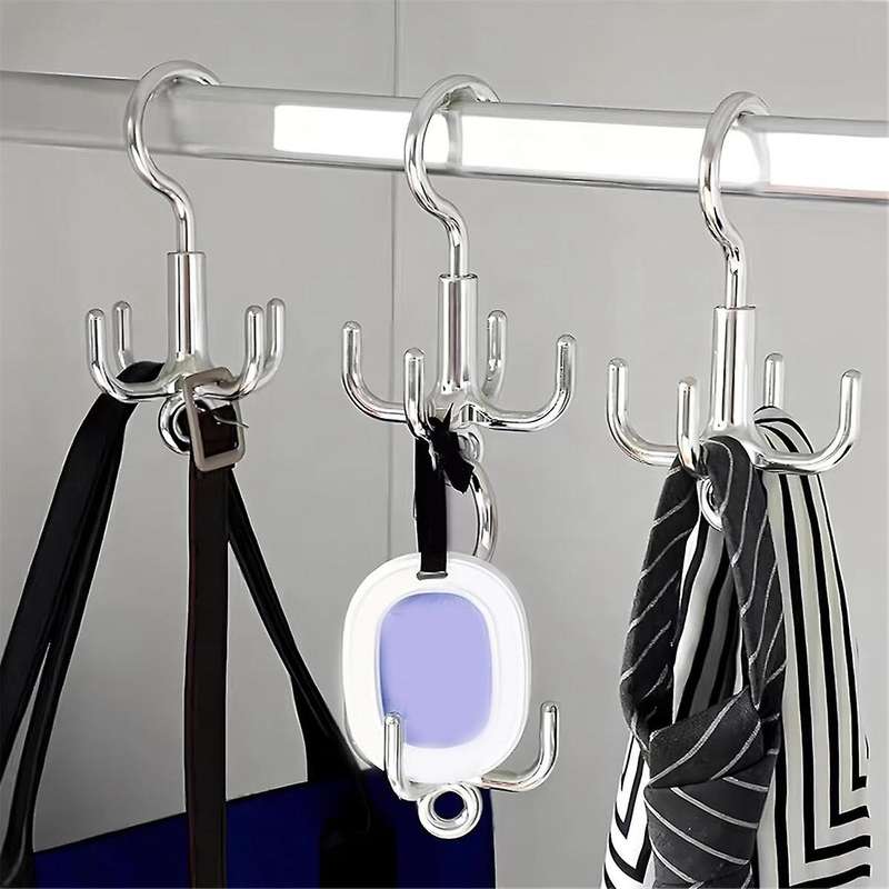 Belt Hanger Tie Rack, 4 Pack Closet Organizer, Storage Hook for Belt, Scarf, Hat,Handbag, Shoes,Bra
