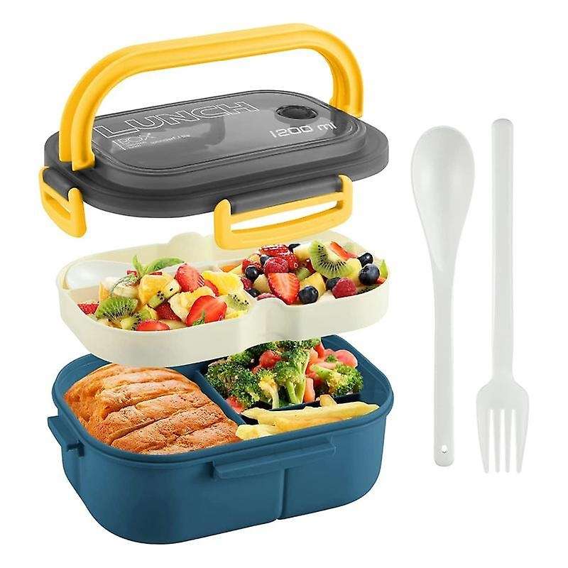 Bento Box Adult Lunch Box, 1200ML Double Layer Lunch Box