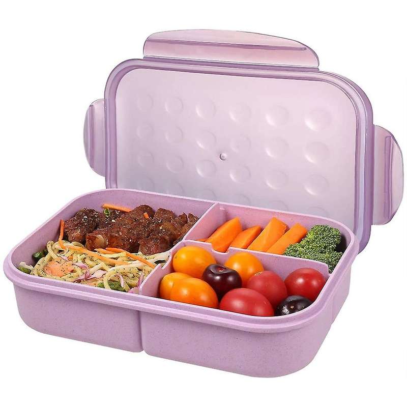 Bento Boxes Adults Lunch Containers for 3 Compartment Bento Lunch Box Leak Proof (Flatware Included,