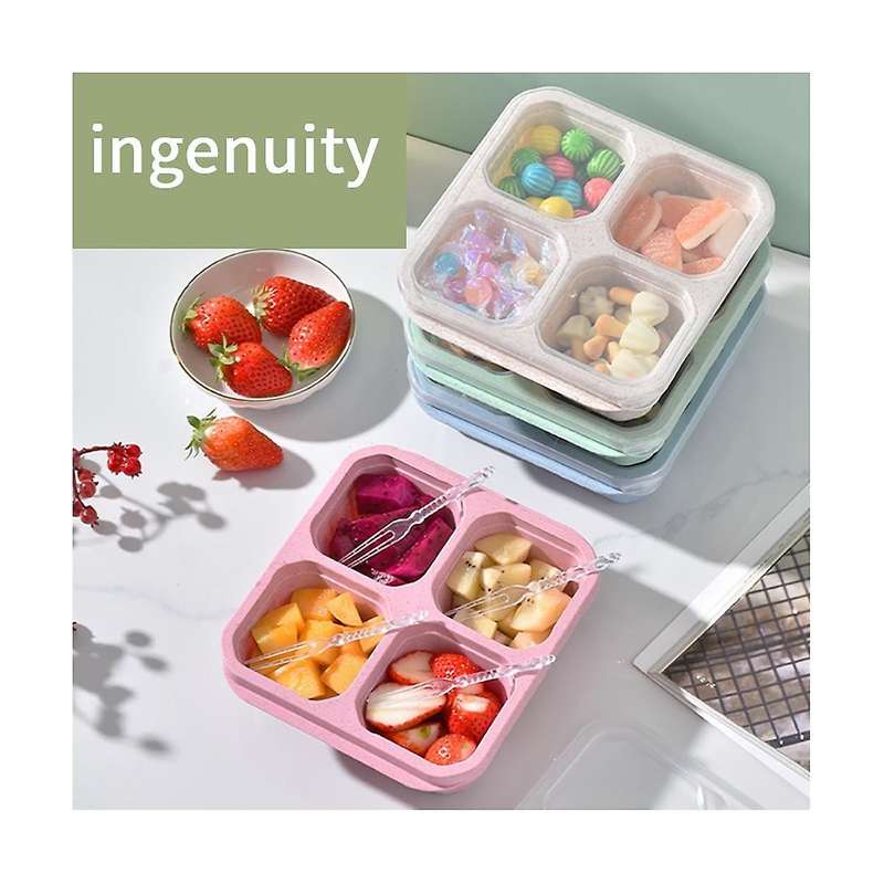 Bento Box-reusable 4-compartment Meal Prep Containers,perfect Food Storage Containers, Compact and S