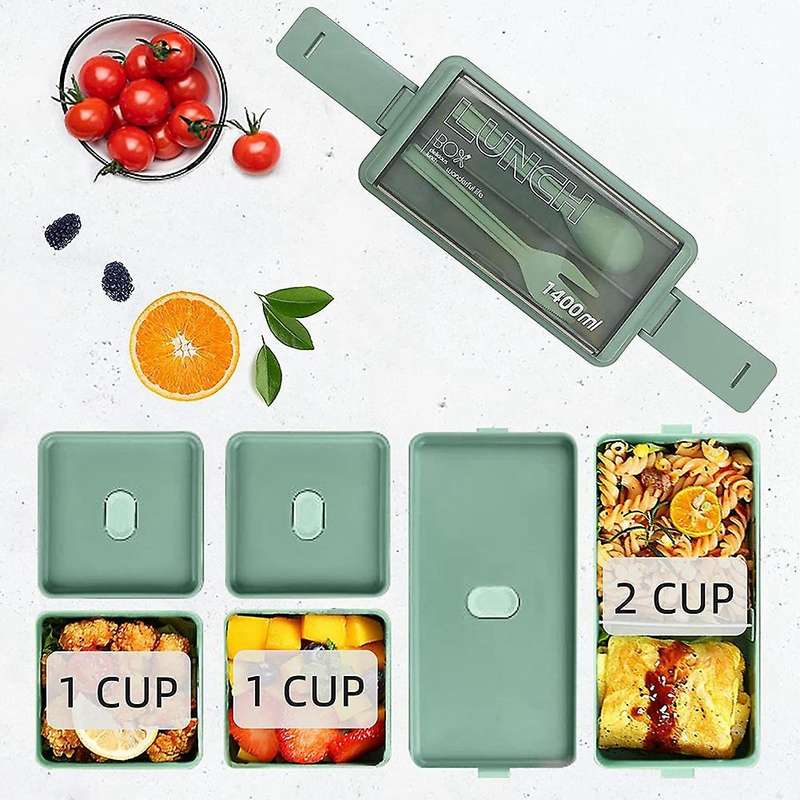 Bento Lunch Box for Adults, Kids Leak Proof Meal Prep Portion Control Boxes Style for Compartment S