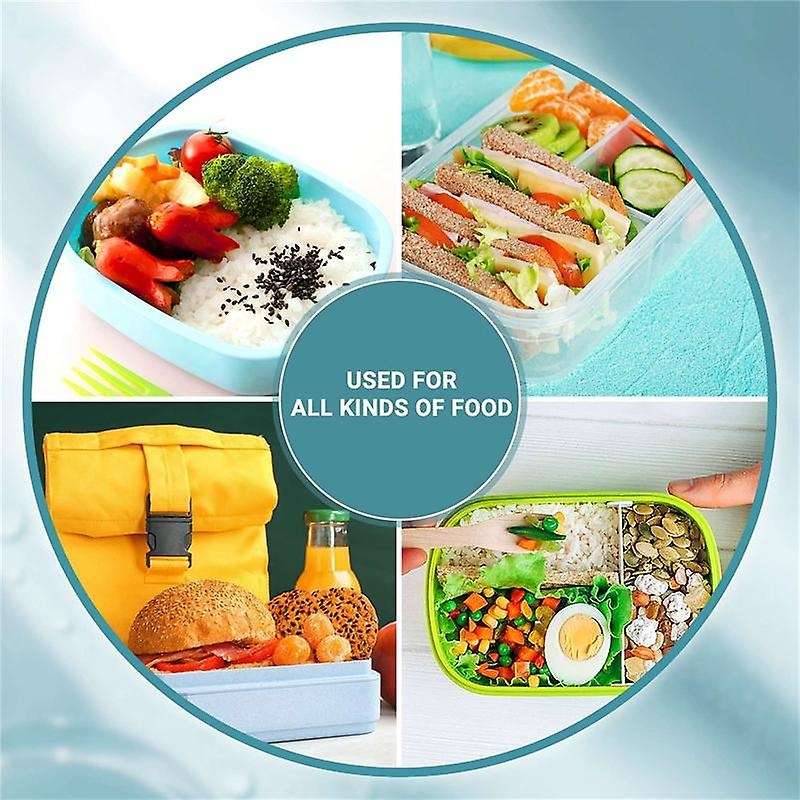 Bento Box for Adults with 3 Compartment, 1500ml Lunch Box for Kids with Spoon & Fork Leakproof Micr