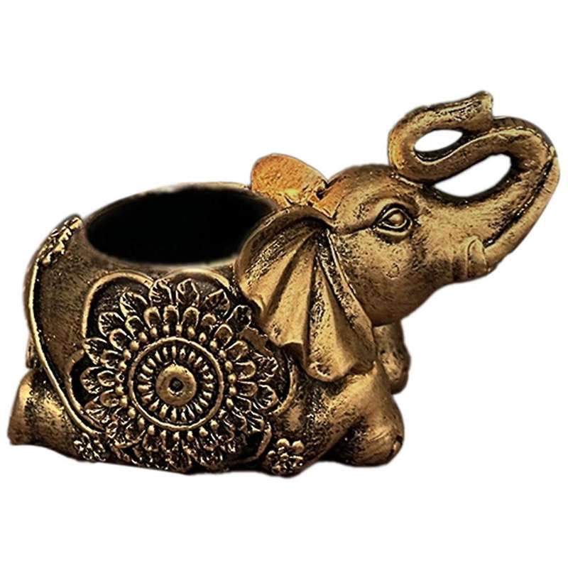 B-gold Animal Candle Holders Elephant Sculpture Tea Light Candle Holder Deco Small Candle Stick Hold