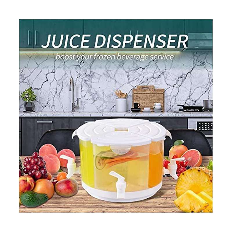 Beverage Dispenser with Spigot 360 Removable Plastic Dispenser, with Dust-proof Lid & Big Capacity