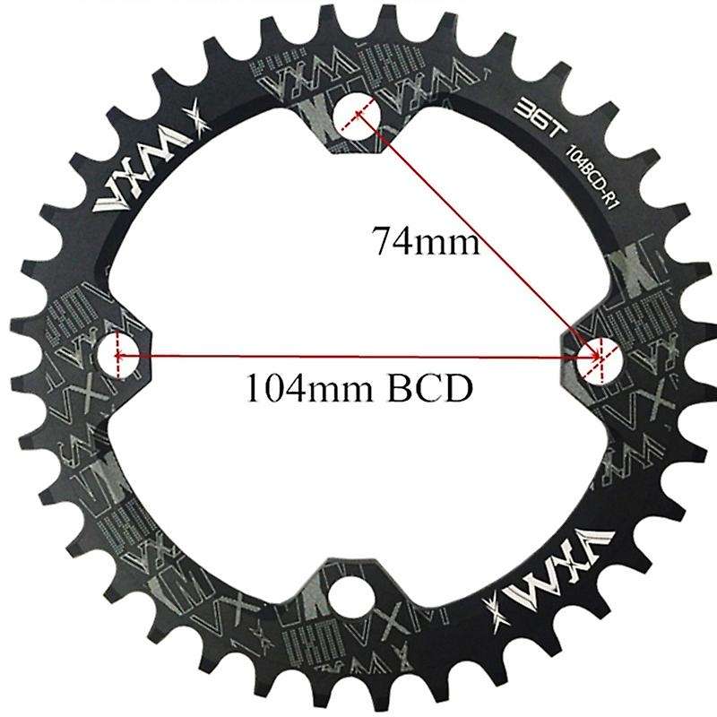 Bicycle 104Bcd Crank Wheel 38T Narrow and Wide Sprocket Bicycle Sprocket Disc Mountain Bike