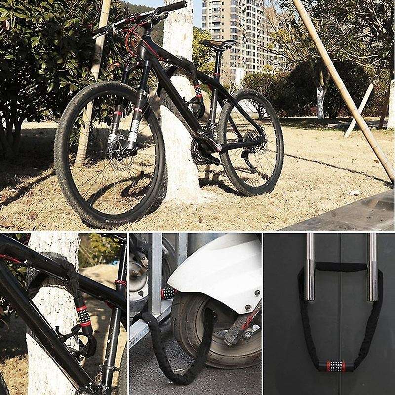 Bicycle Combination Lock (5-Digit Combo) Heavy-Duty, Anti-Theft Chain Cable Security Pick-Resistant