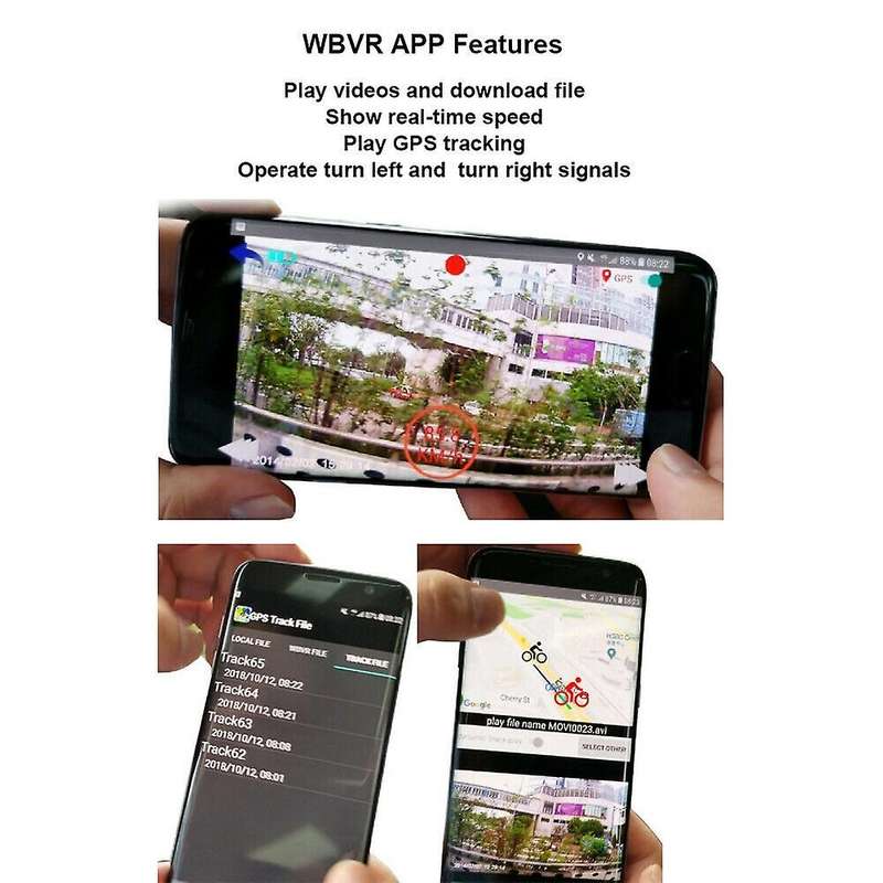 Bicycle Driving Recorder Camera with Dual Lights Support WIFI GPS Track Bike Accessories Rear
