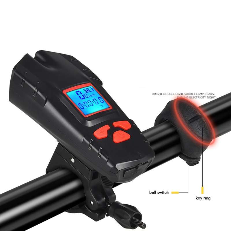 Bicycle Front Light with Stopwatch Bicycle Headlight with Horn Wireless Stopwatch Multifunctional Bi