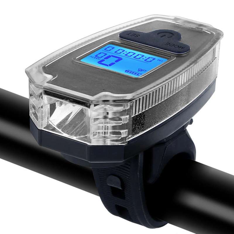 Bicycle Front Light with Stopwatch Bicycle Headlight with Horn Wireless Stopwatch Multifunctional Bi