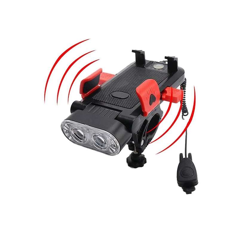 Bicycle Lights 4-in-1 with Cell Phone Holder Charging Treasure Bicycle Headlights Mountain Bracket C