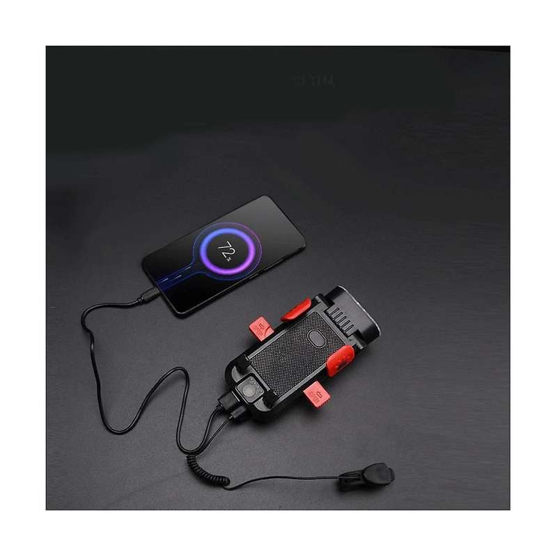 Bicycle Lights 4-in-1 with Cell Phone Holder Charging Treasure Bicycle Headlights Mountain Bracket C