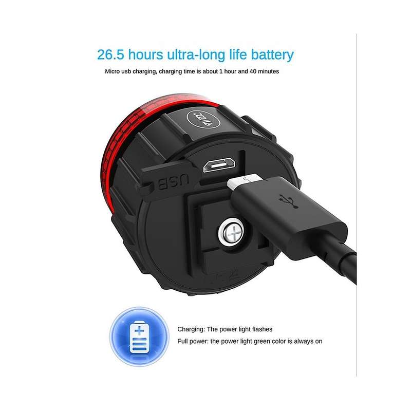Bicycle Intelligent Brake Taillight Cob Post Cushion Taillight Bike Intelligent Brake Taillight